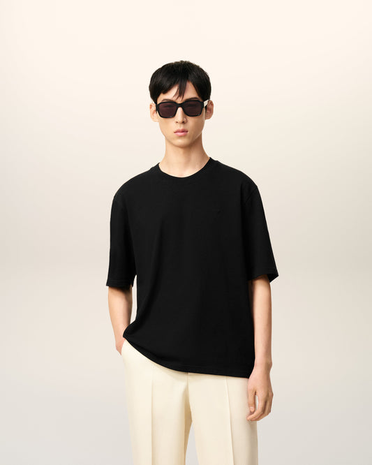 Black Cotton Ami De Coeur T-shirt